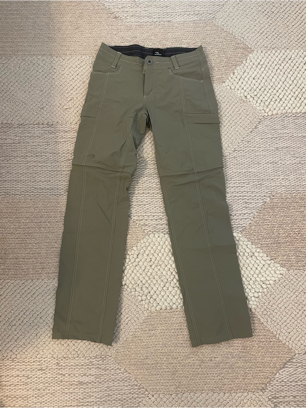 Kuhl Olive Green Boot-Cut Utility Pants free flex with zipp-off feature